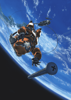 Planetes anime cover showing suited space workers against a muted science fiction backdrop